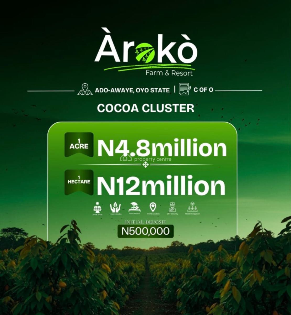 Cocoa Cluster, Aroko Farm Ado Awaye, Ibadan, Oyo, Commercial Land for Sale