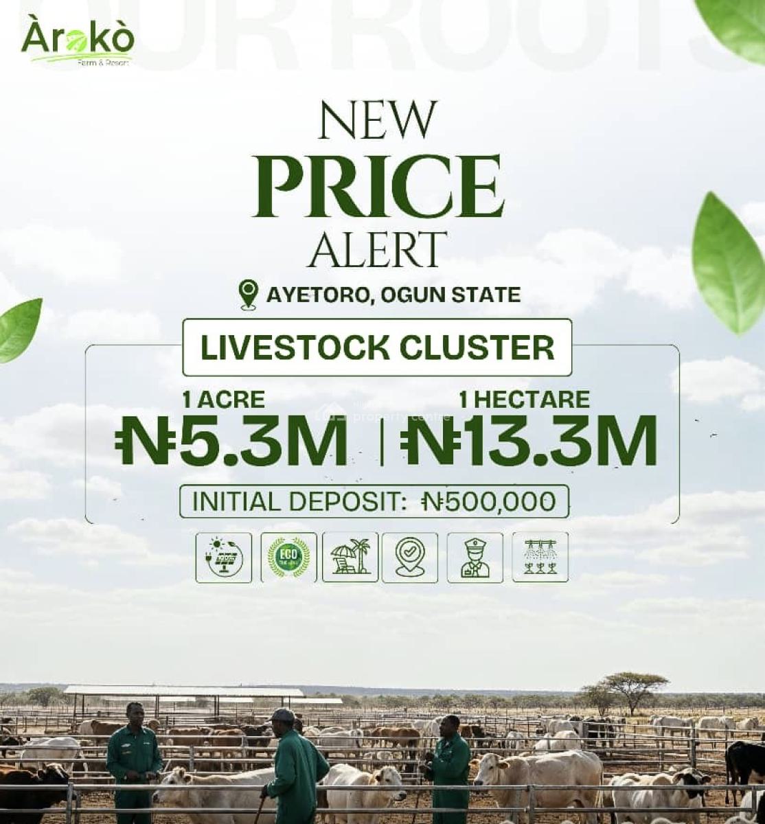Livestock Cluster, Aroko Farm Ayetoro, Ewekoro, Ogun, Commercial Land for Sale