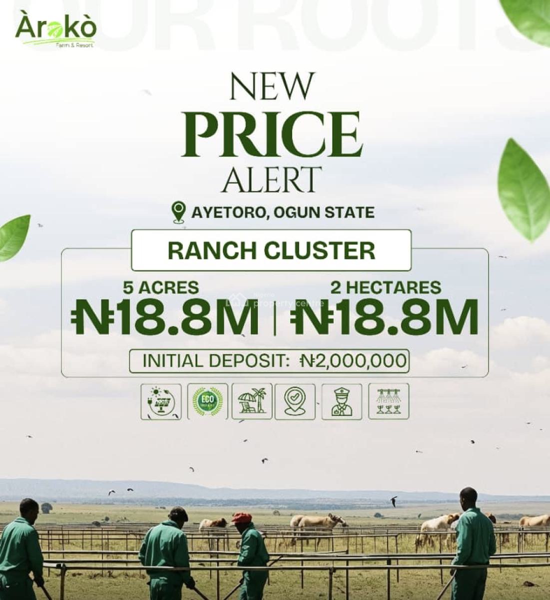 Ranch Cluster, Aroko Farm Ayetoro, Ewekoro, Ogun, Commercial Land for Sale