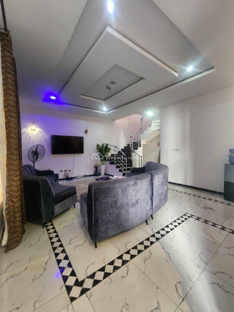 Furnished 4 Bedroom Fully Detached Duplex + Bq Inside a Secure Estate, Silicone Estate, Ologolo, Lekki, Lagos, Detached Duplex for Rent