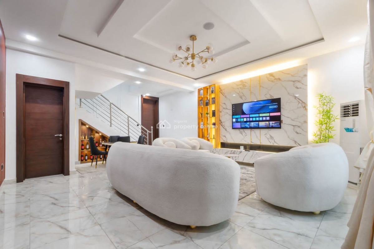 Luxurious All White 4 Bedroom Duplex with Swimming Pool & Cinema Room, Adeniyi Jones, Ikeja, Lagos, Terraced Duplex Short Let