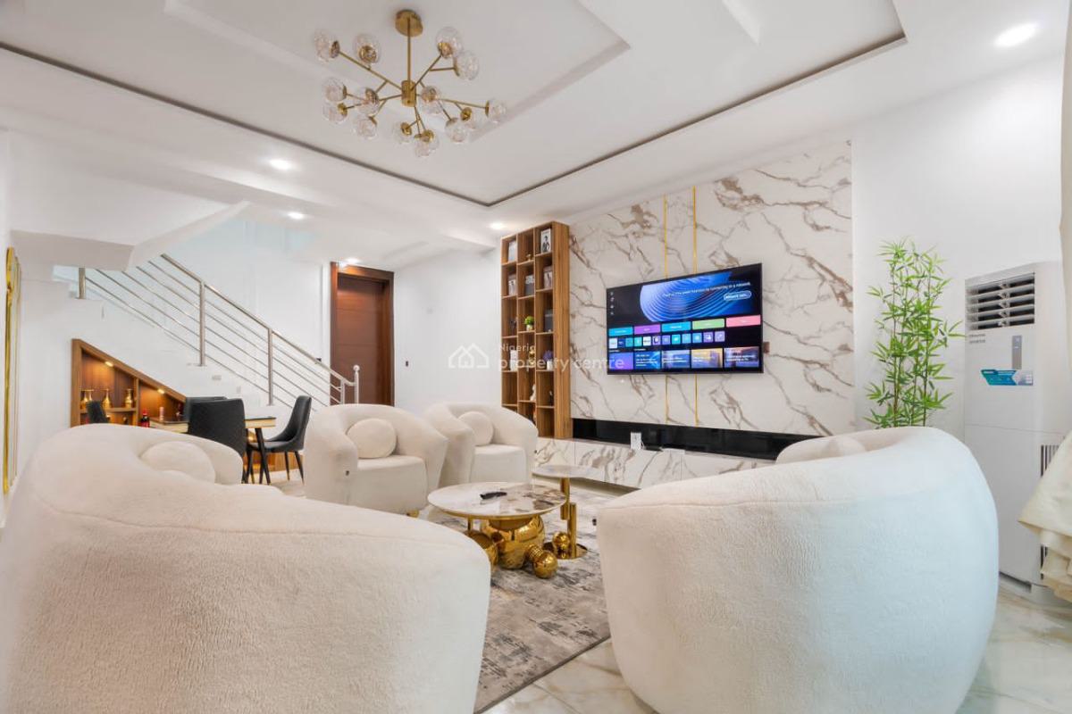 Luxurious All White 4 Bedroom Duplex with Swimming Pool & Cinema Room, Adeniyi Jones, Ikeja, Lagos, Terraced Duplex Short Let