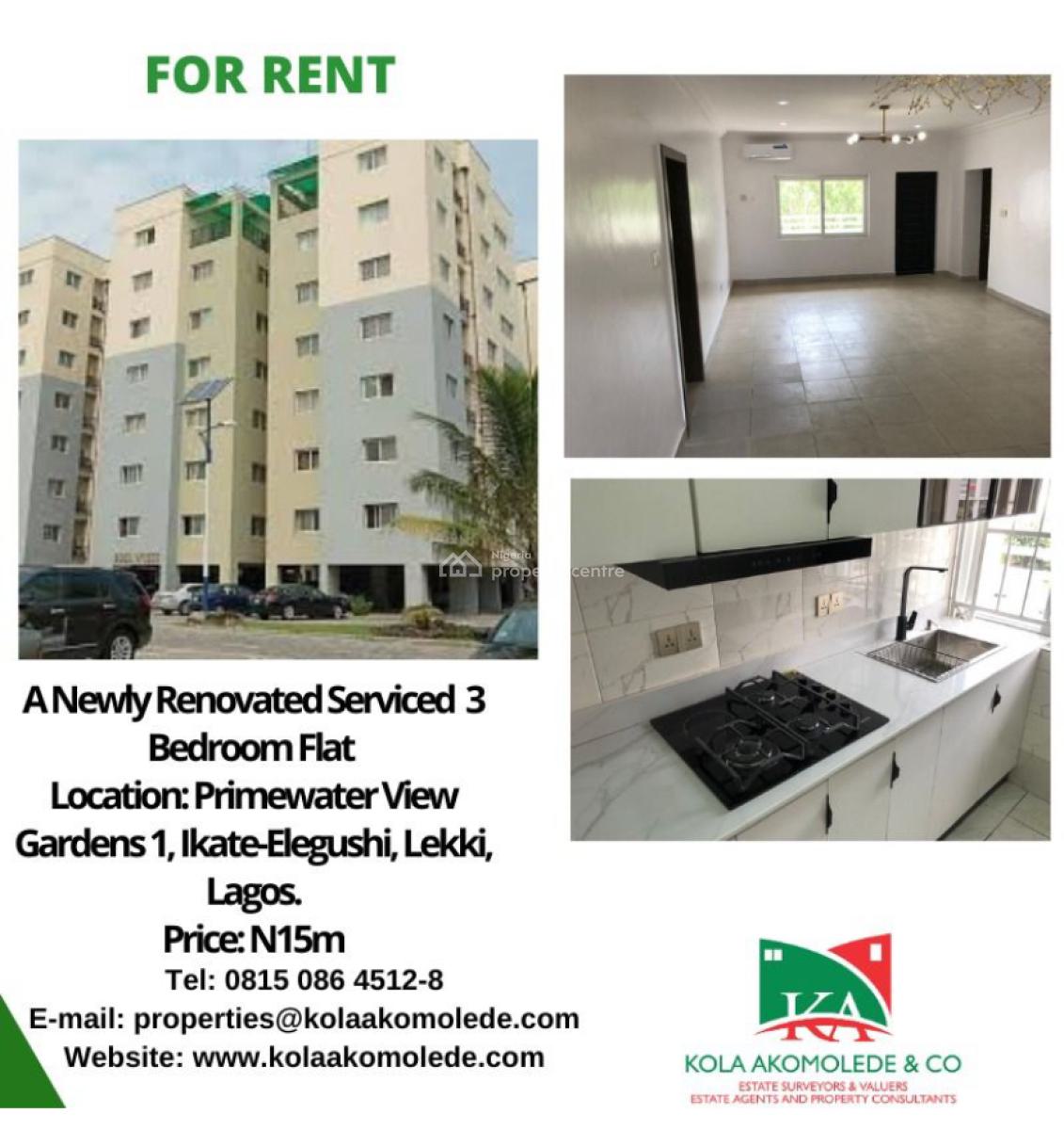 Three Bedroom Apartments, Ikate, Lekki, Lagos, Flat / Apartment for Rent
