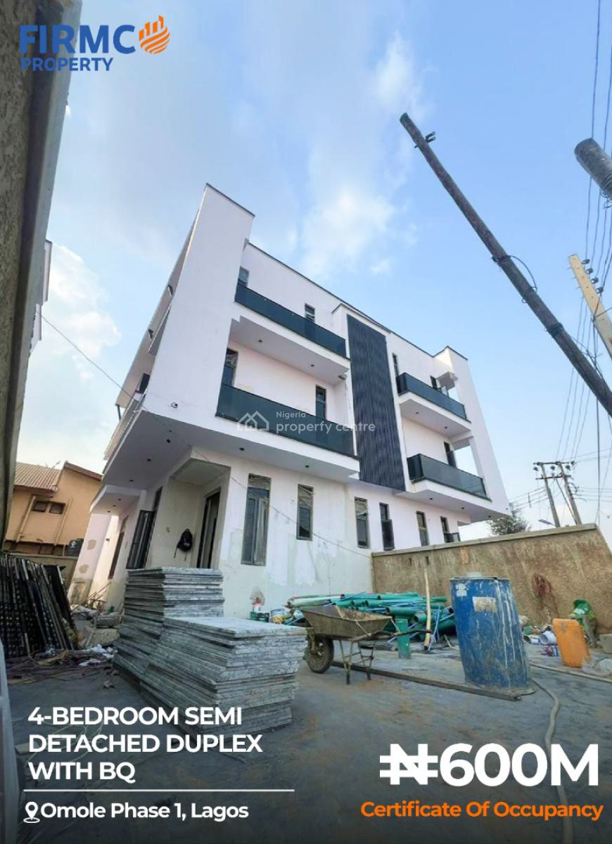 Smartly Built 4-bedroom Semi-detached Duplex with Bq, Omole Phase 1, Ikeja, Lagos, Semi-detached Duplex for Sale