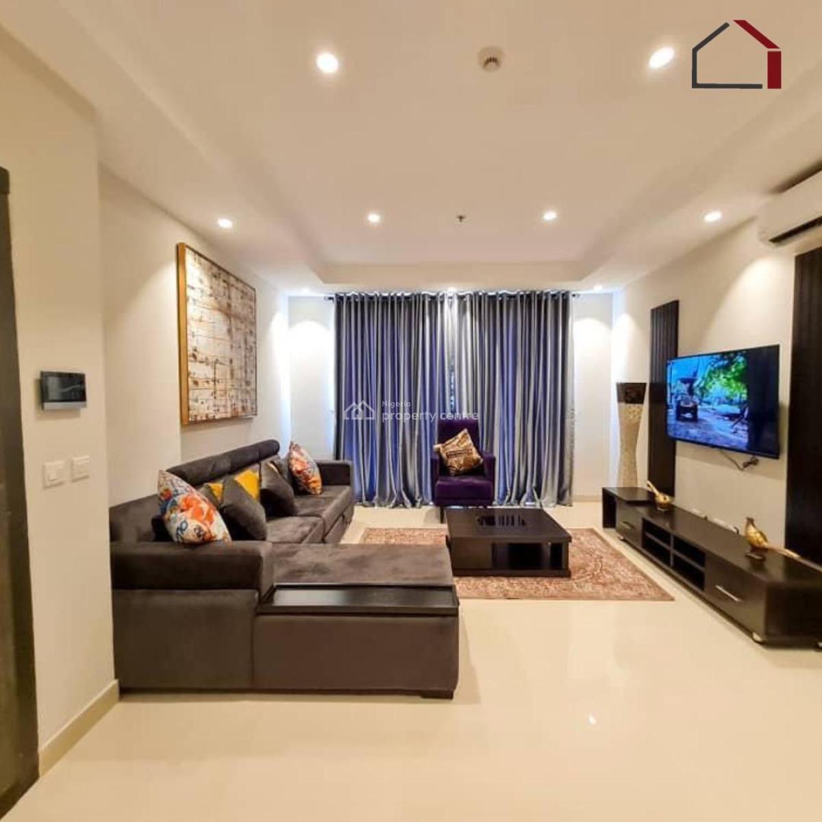 Water View Luxury Furnished 2 Bedroom Apartment, Bluewater Apartment, By Pinnacle Fuel Station, Lekki Phase 1, Lekki, Lagos, Flat / Apartment for Rent