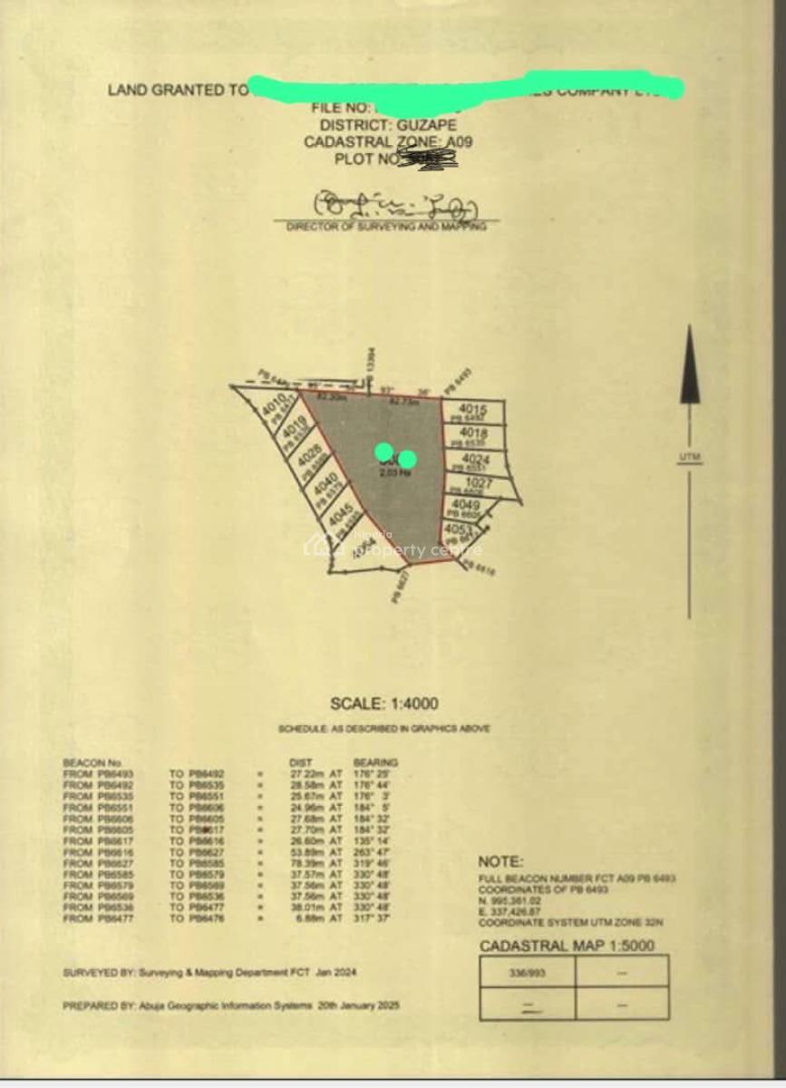 2 Hectares of Land, Guzape District, Abuja, Residential Land for Sale