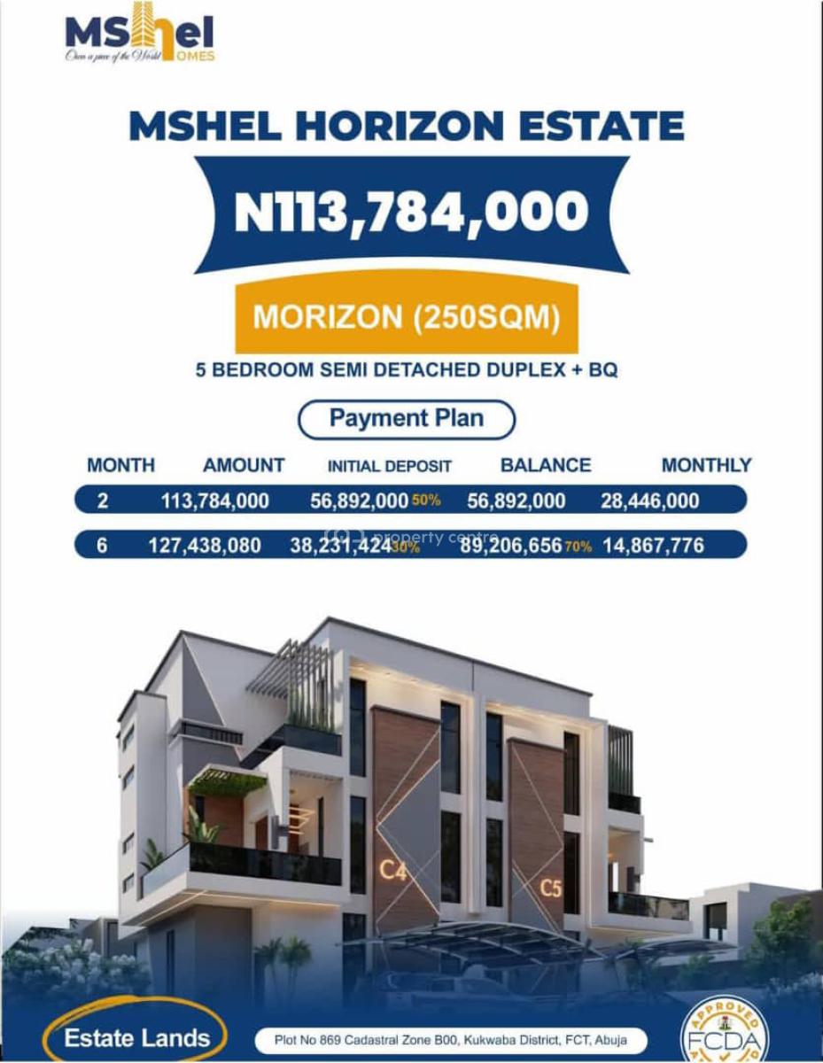 5 Bedroom Semi-detached with Bq, City Gatehouse, Aa Rano, Kukwaba, Abuja, Mixed-use Land for Sale