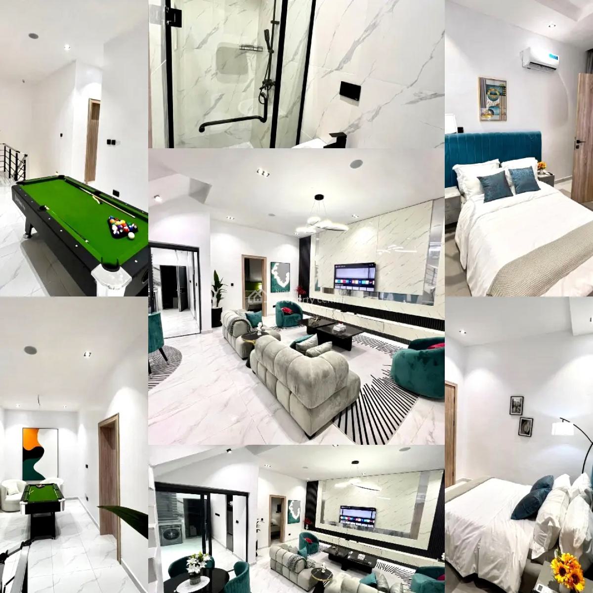 Luxury 4 Bedroom Duplex with Excellent Facilities, Lekki County, Ikota, Lekki, Lagos, Semi-detached Duplex Short Let