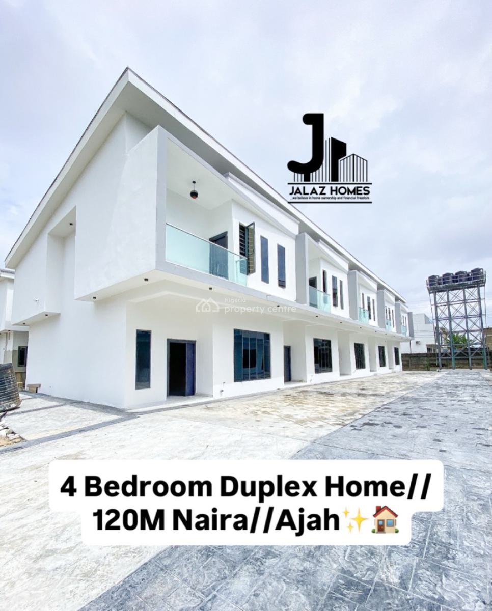 Brand New 4 Bedroom Terraced Duplex Home, Ajah, Lagos, House for Sale