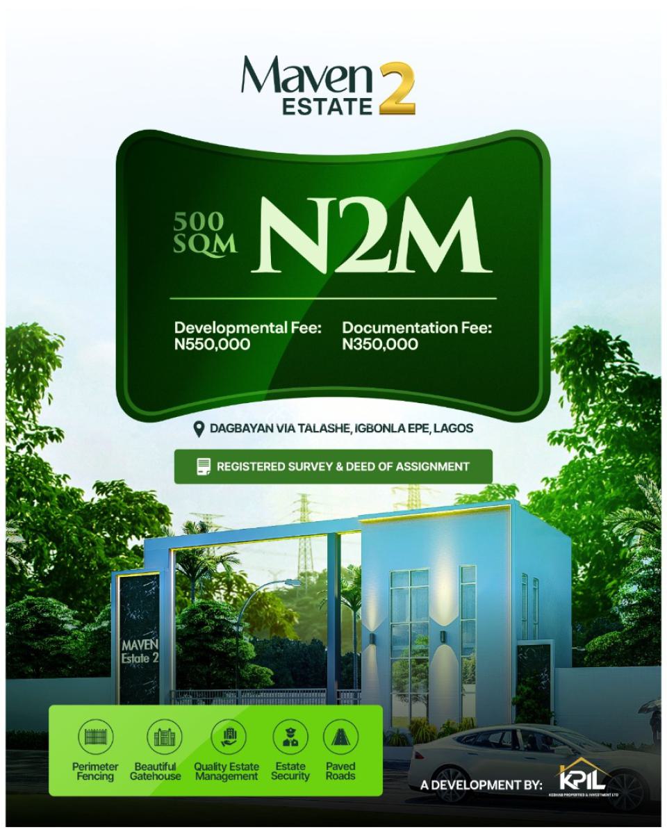 Limited-time Promotional Offer with Strong Investment Potential., Maven Estate Phase 2, Via Talashe, Igbonla, Epe,, Epe, Lagos, Residential Land for Sale