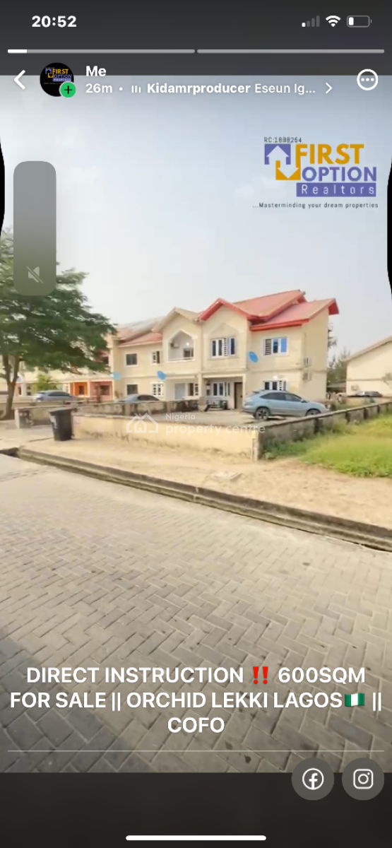 600sqm Land with an Old Building, Buene Vista Estate Orchid Road Lekki Lagos, Lekki, Lagos, Residential Land for Sale