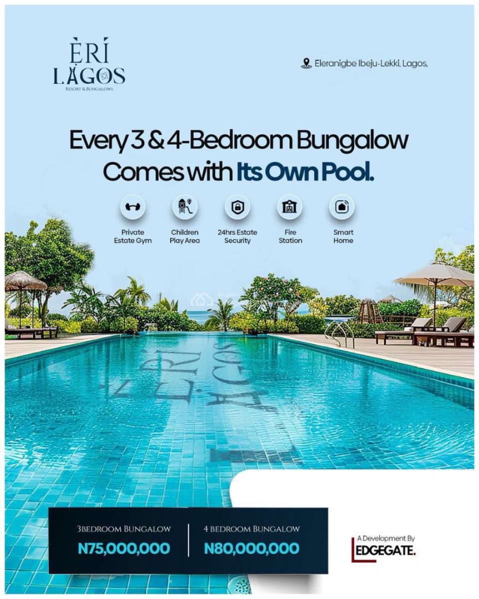 Luxury 3-bedroom Fully-detached Bungalow, Eri Lagos Bungalow and Resort Estate, Eleranigbe, Ibeju Lekki, Lagos, Detached Bungalow for Sale