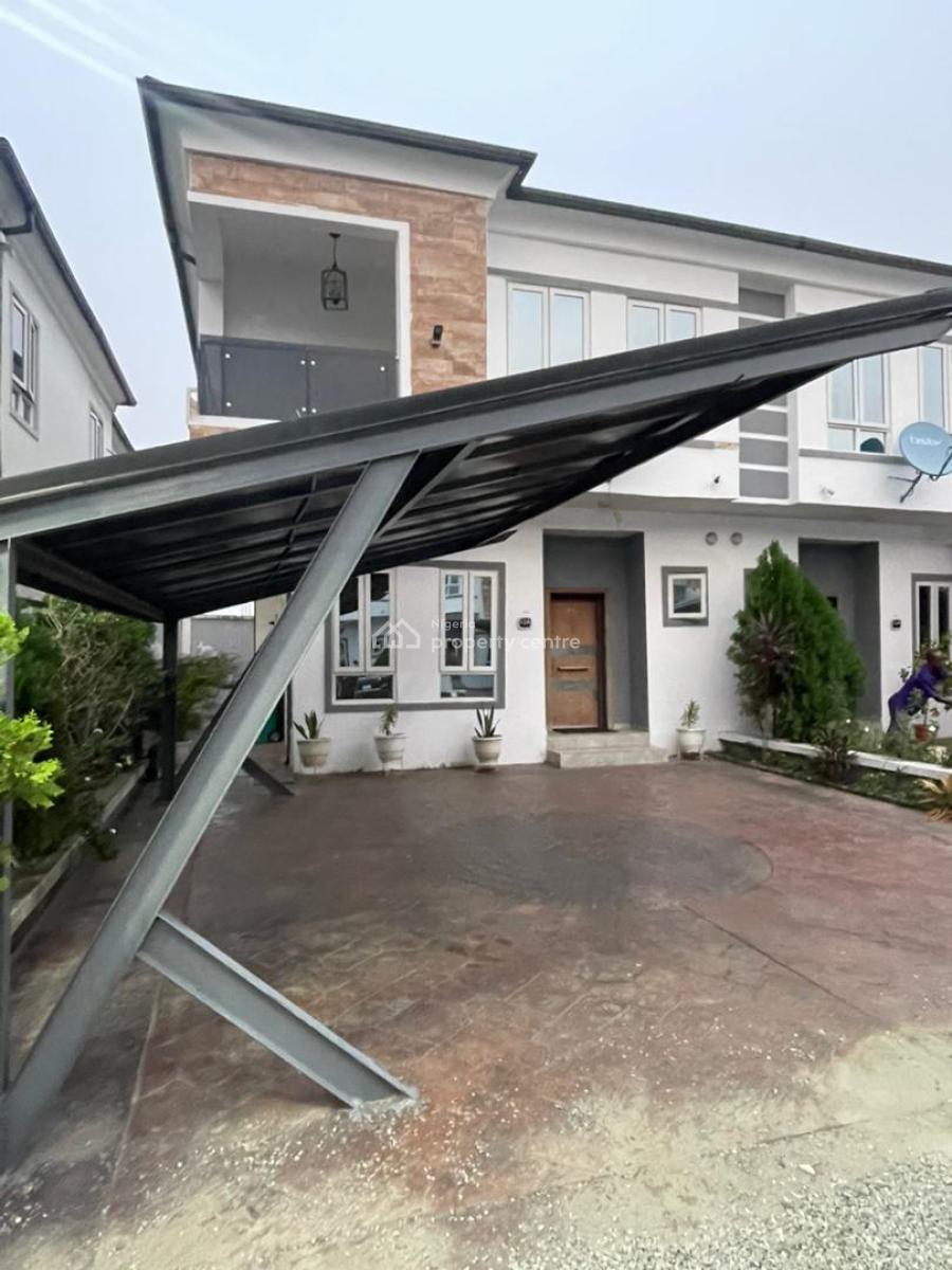Well-designed 4-bedroom Semi-detached Home with Private Bq, Chevron, Lekki, Lagos, Semi-detached Duplex for Rent