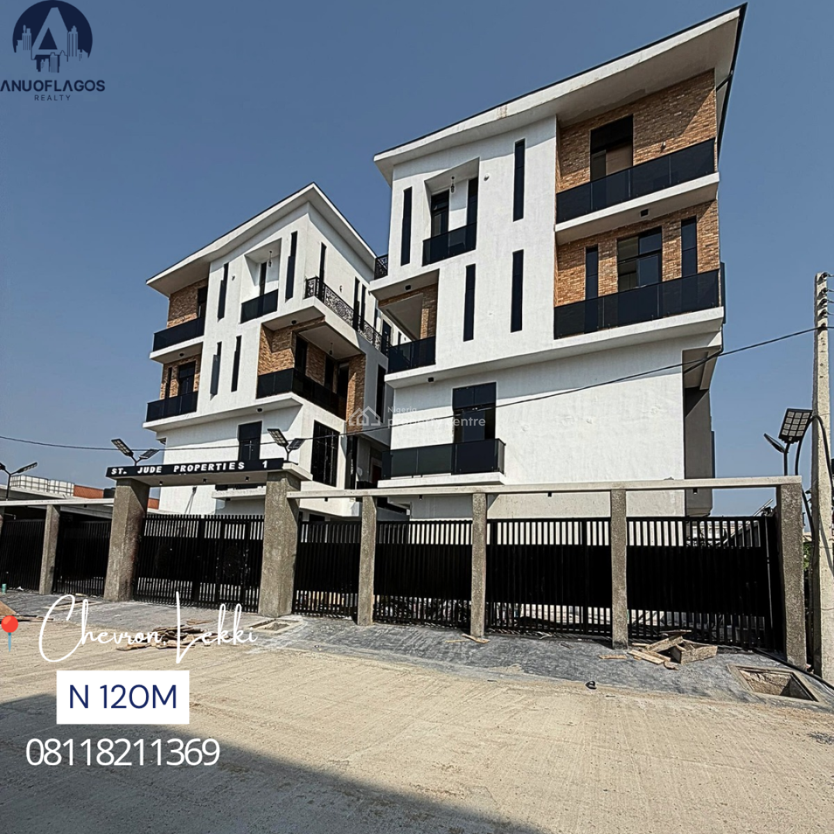 Newly Built Serviced 2 Bedroom Penthouse with Elevator., Chevron, Lekki, Lagos, Block of Flats for Sale