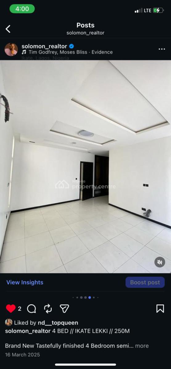 Brand New 4 Bedroom Semidetached Duplex with Bq, Ikate Elegushi, Lekki, Lagos, Semi-detached Duplex for Rent