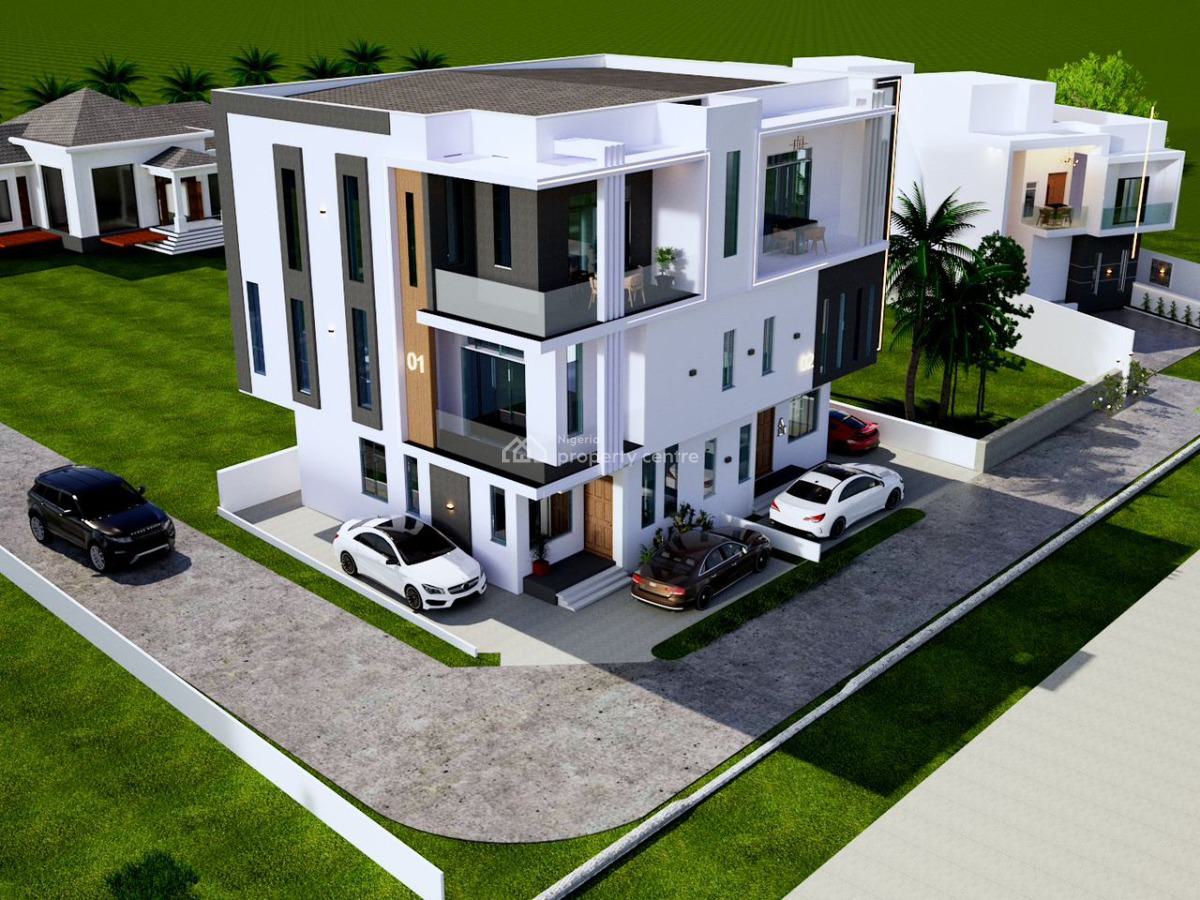 Ongoing Luxurious 4 Bedroom Semi Detached Duplex with Bq, Buena Vista Estate, Orchid Road, Lafiaji, Lekki, Lagos, Semi-detached Duplex for Sale