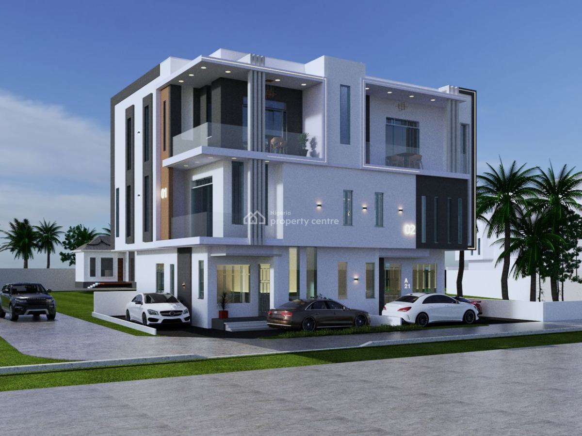 Ongoing Luxurious 4 Bedroom Semi Detached Duplex with Bq, Buena Vista Estate, Orchid Road, Lafiaji, Lekki, Lagos, Semi-detached Duplex for Sale