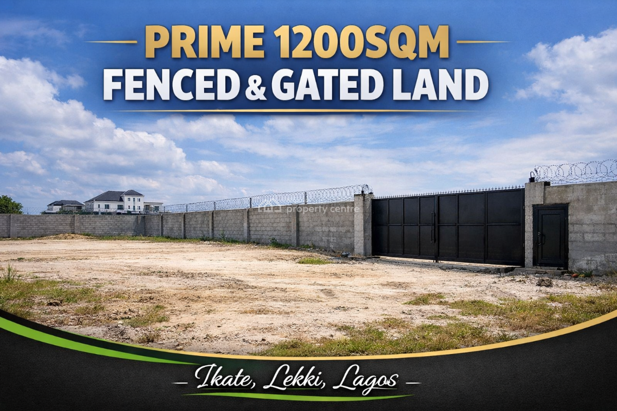 Prime 1200sqm Fenced  Fenced & Gated Land, Ikate, Lekki, Lagos, Mixed-use Land for Sale