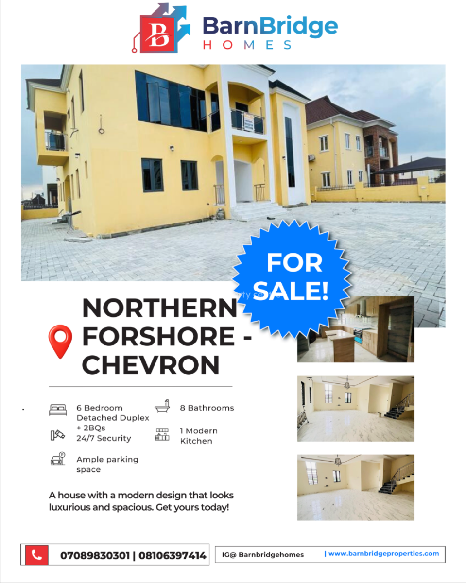 Luxury 6-bedroom Duplex, Chevron Road, Lekki, Lagos, Detached Duplex for Sale