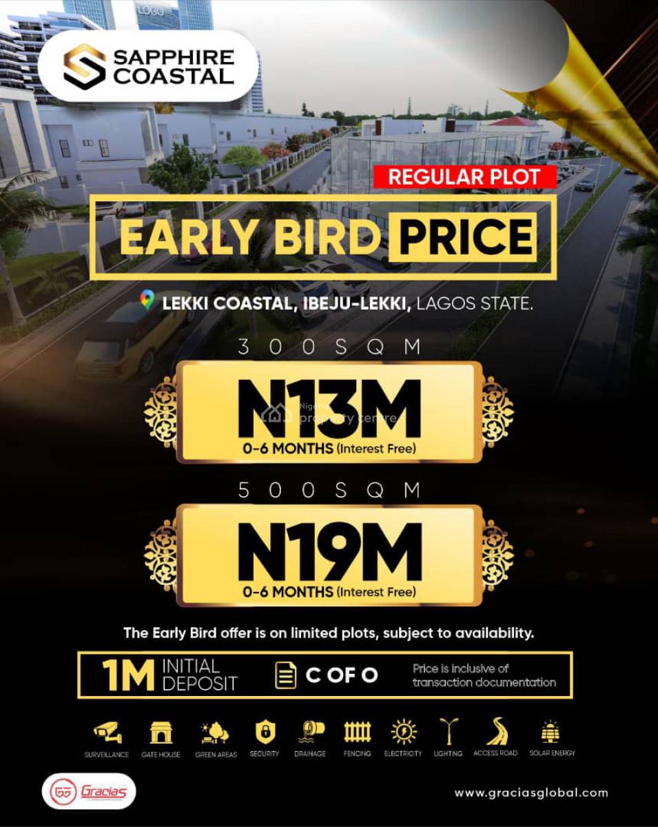 Estate Land Off The Coastal Road, Sapphire Coastal Estate Facing The Coastal Road, Ibeju Lekki, Lagos, Residential Land for Sale