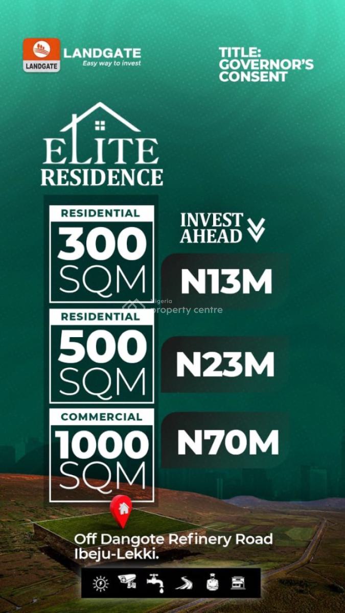 Land in a Prime  Location, Elite Residence ,estate, Off Dangote Refin,estate,, Ibeju Lekki, Lagos, Residential Land for Sale