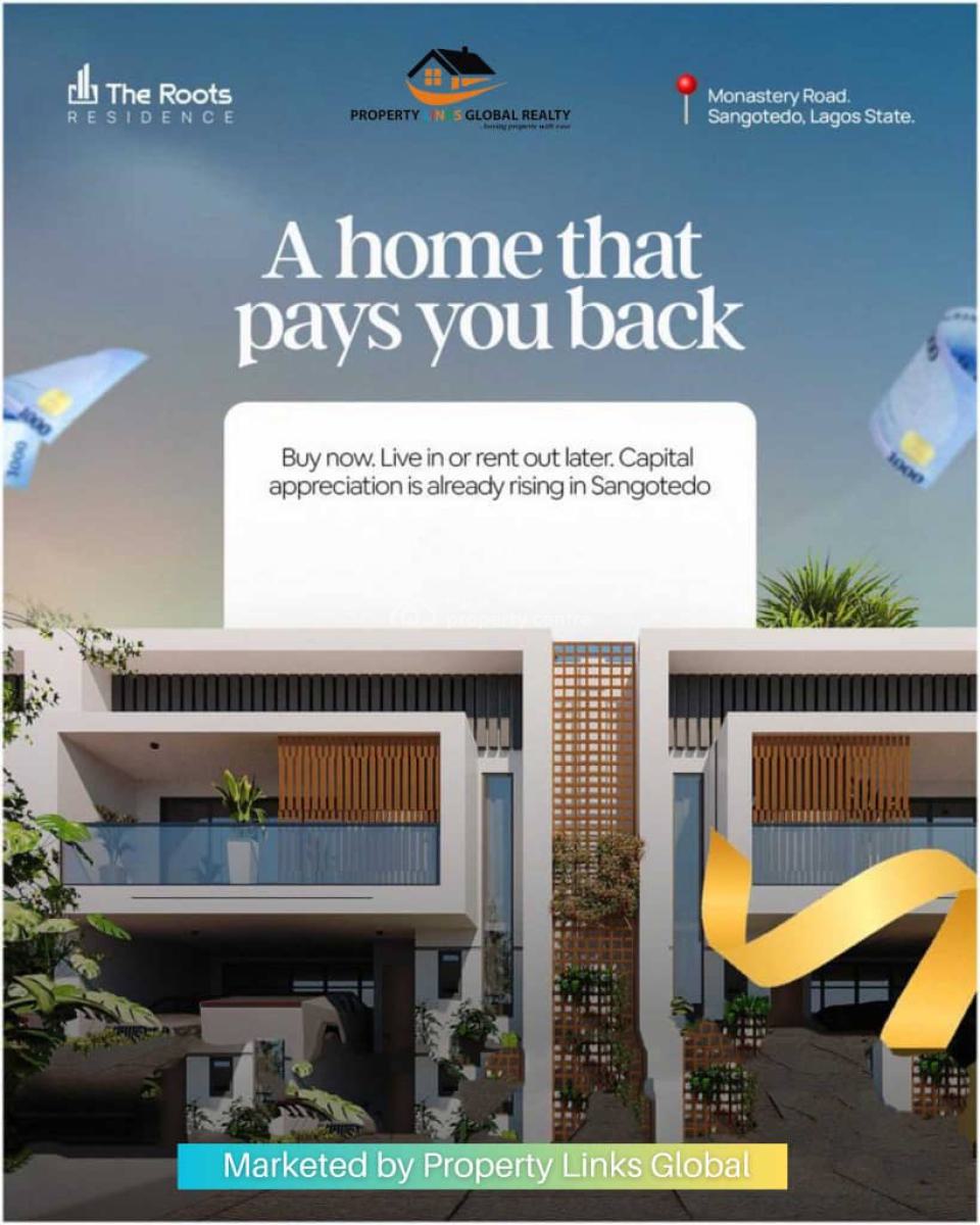 3 Bedrooms with  Bq, Sangotedo, Just Behind Shoprite., Lekki, Lagos, Semi-detached Duplex for Sale