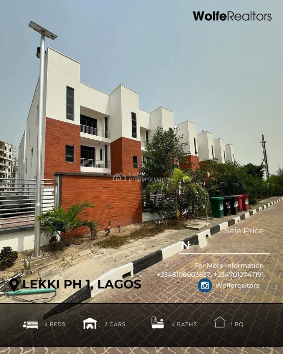 Luxury 4 Bedroom Terrace with a Bq, Periwinkle Estate, Lekki Phase 1, Lekki, Lagos, Terraced Duplex for Rent