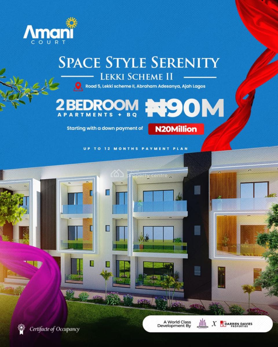 2-bedroom Apartments, Amani Court Apartments in Abraham Adesanya, Lekki Scheme 2, Ajah, Lagos, Flat / Apartment for Sale