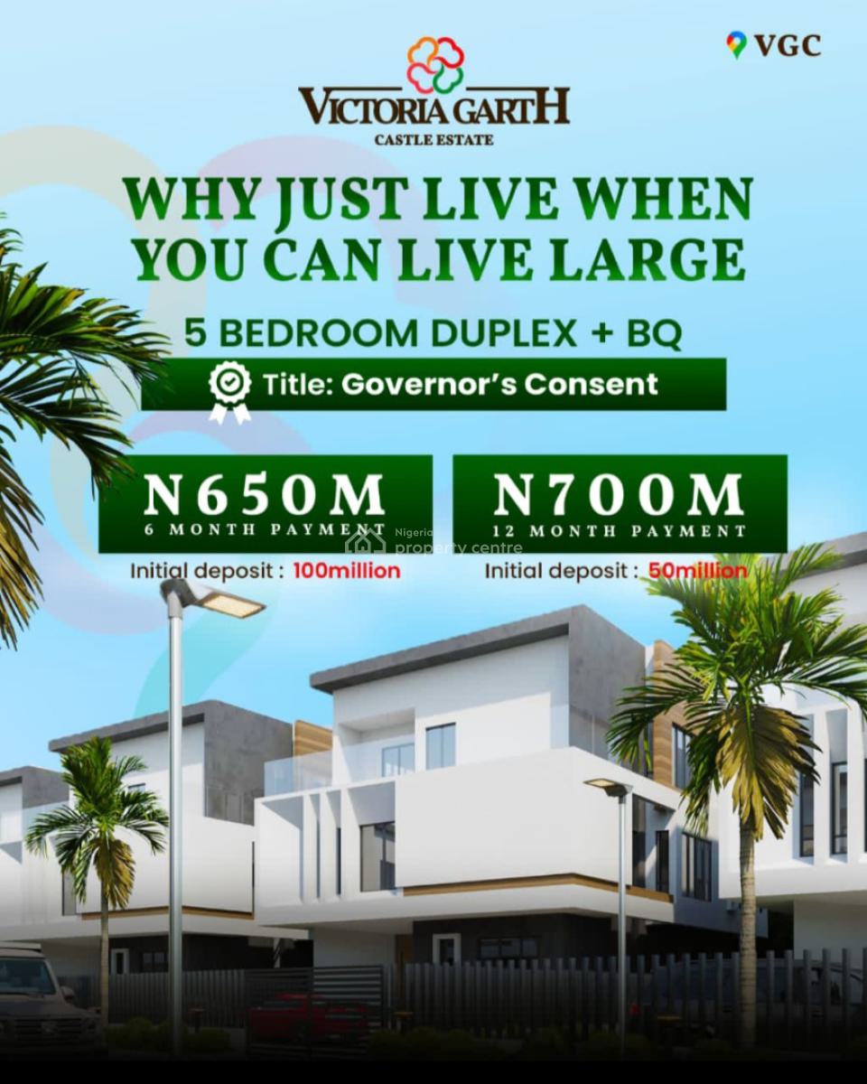 5 Bedroom Executive Mansion with Bq, Victoria Garth Castle, Vgc, Lekki, Lagos, Detached Duplex for Sale