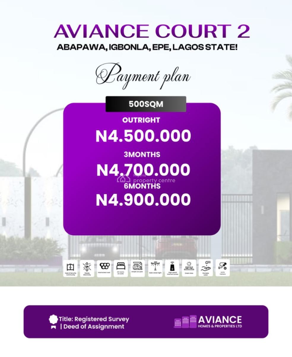Aviance Court 2, Igbonla Abapawa, Epe, Lagos, Mixed-use Land for Sale