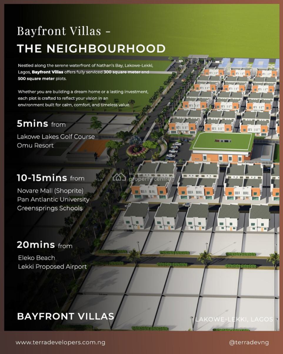 Prime Water Front Serviced Plots, Nathans Bay, Lakowe, Ibeju Lekki, Lagos, Residential Land for Sale