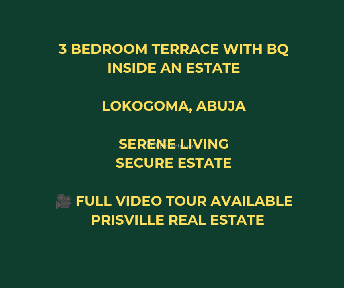 3 Bedroom Terrace with Bq, Lokogoma District, Abuja, Terraced Duplex for Rent
