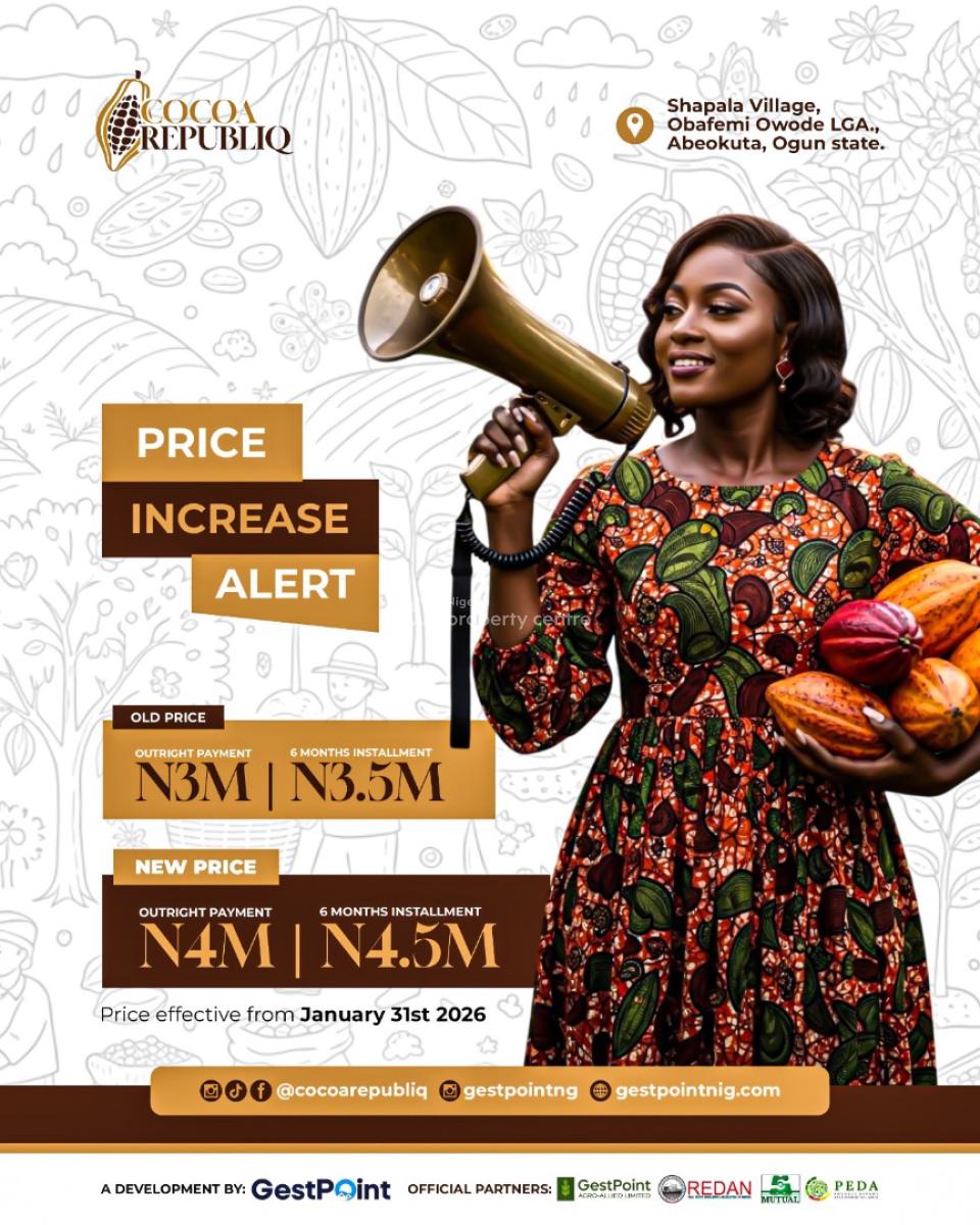 Cocoa Republiq, Kobape, Obafemi Owode, Ogun, Land for Sale