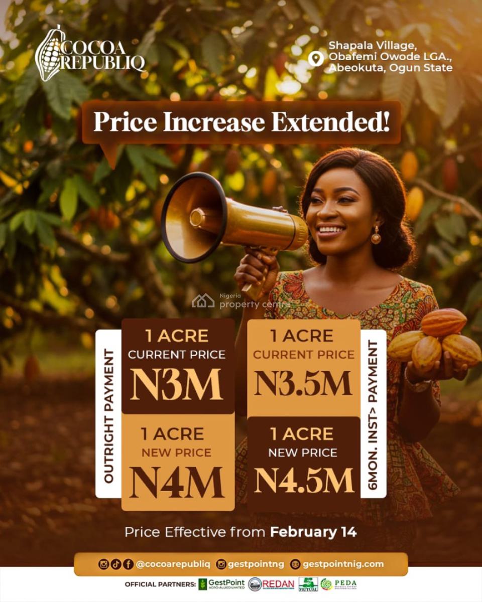 Cocoa Republiq, Obafemi Owode, Ogun, Land for Sale