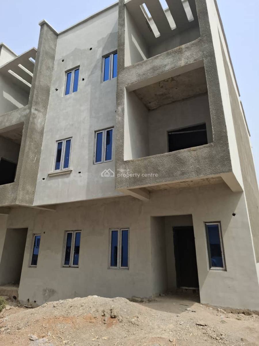 Corner Piece 4 Bedroom Terraced Duplex with Bq (advanced Carcass), Dakibiyu, Abuja, Terraced Duplex for Sale