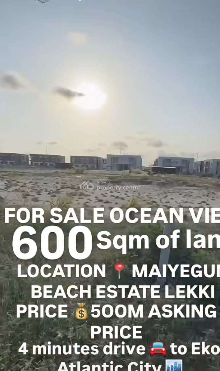 Ocean View 600sqm Land, Maiyegun Beach Estate, Jakande, Lekki, Lagos, Residential Land for Sale