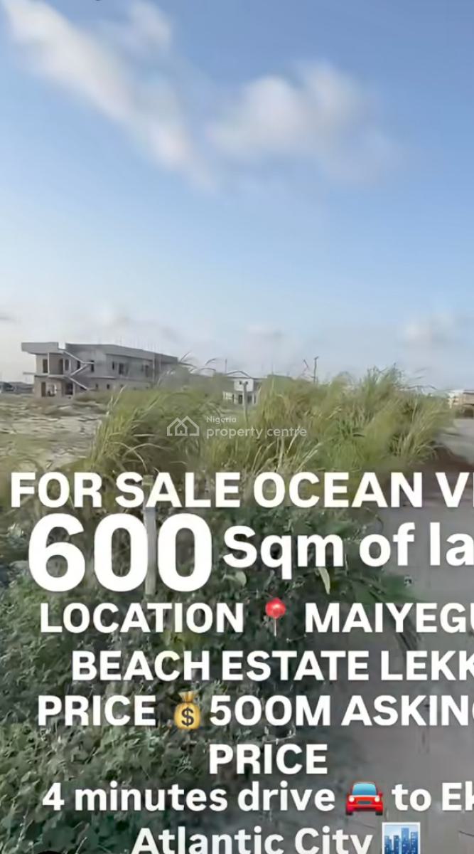 Ocean View 600sqm Land, Maiyegun Beach Estate, Jakande, Lekki, Lagos, Residential Land for Sale