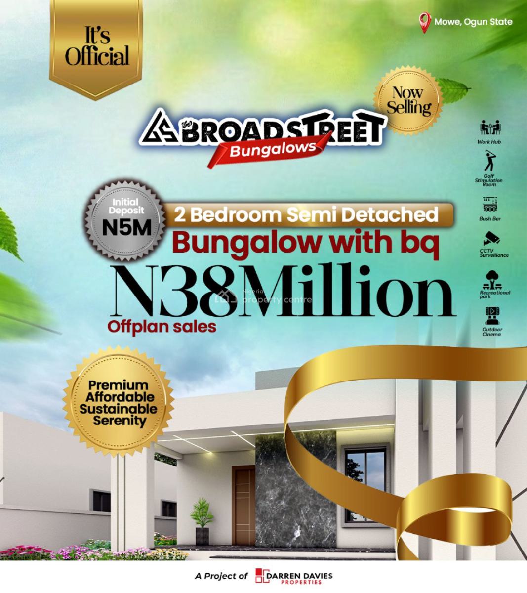 3 Bedroom Bungalow with Bq, Mowe, Ofada, Mowe Ofada, Ogun, Detached Bungalow for Sale