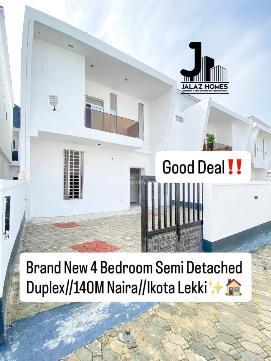 Brand New 4 Bedroom Semi Detached Home, Ikota, Lekki, Lagos, House for Sale