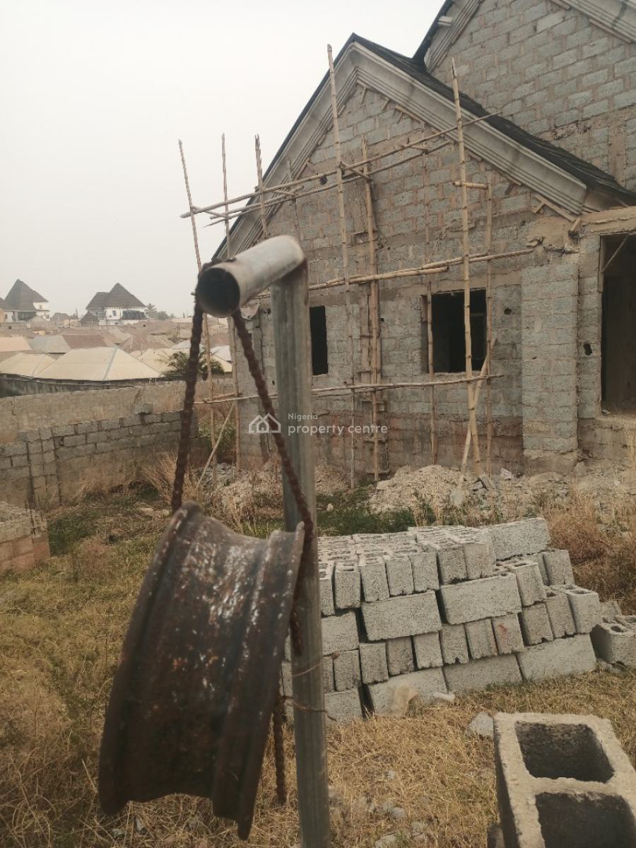 Carcass 3 Bedroom Bungalow with Space for Bq, Close to The Galadimawa Round About, Galadimawa, Abuja, House for Sale