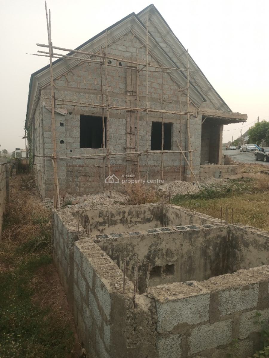Carcass 3 Bedroom Bungalow with Space for Bq, Close to The Galadimawa Round About, Galadimawa, Abuja, House for Sale