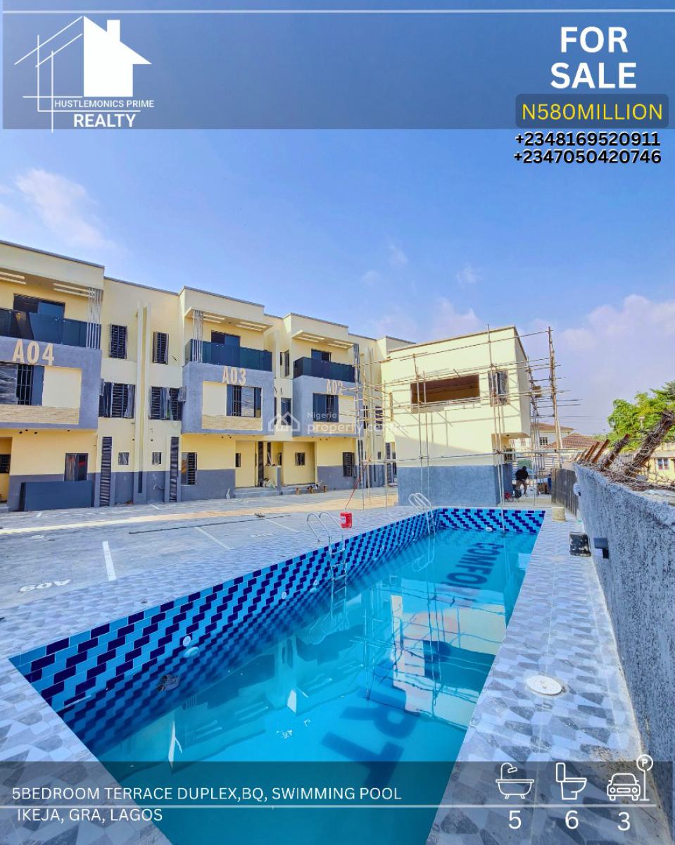 Uniquely Designed 5 Bedroom Terrace Duplex Luxury Home with Swimming Pool, Ikeja Gra, Ikeja, Lagos, Terraced Duplex for Sale