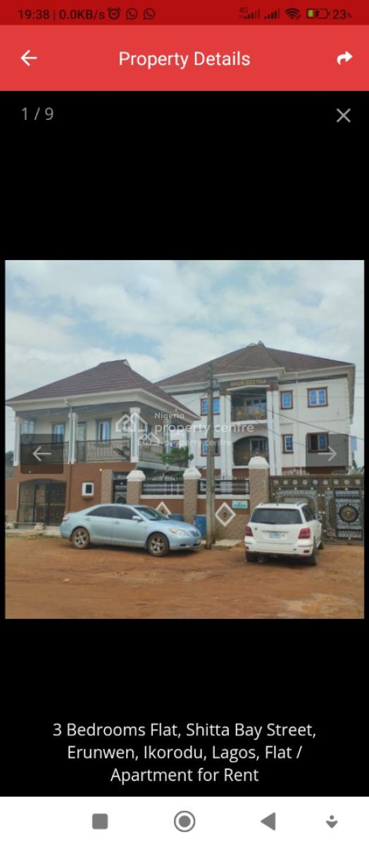 Three (3) Bedroom Flat, Erunwen, Ikorodu, Lagos, Flat / Apartment for Rent