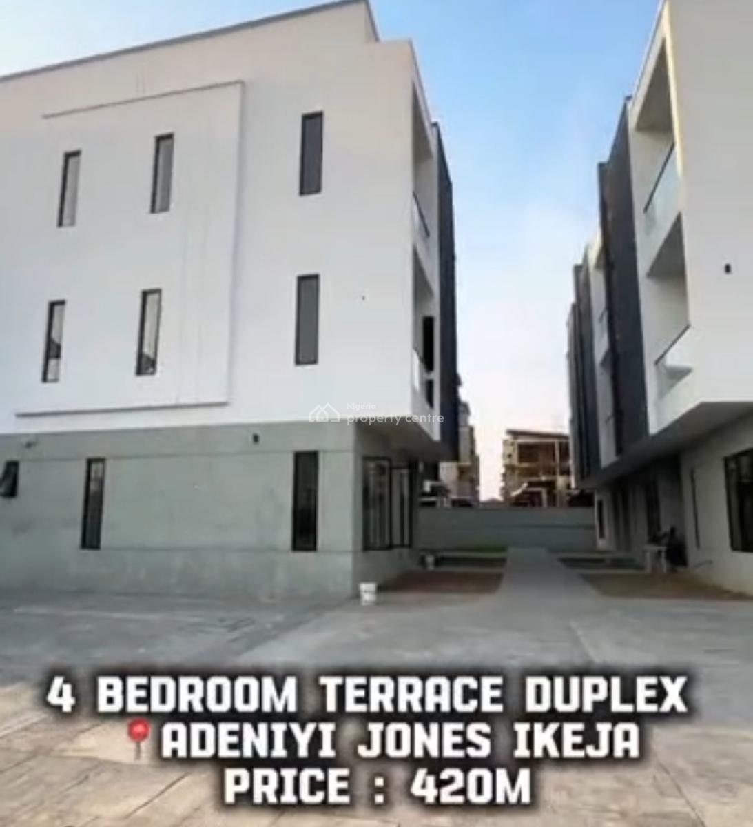 4 Bedroom Duplex Brand New, Adeniyi Jones, Ikeja, Lagos, Terraced Duplex for Sale