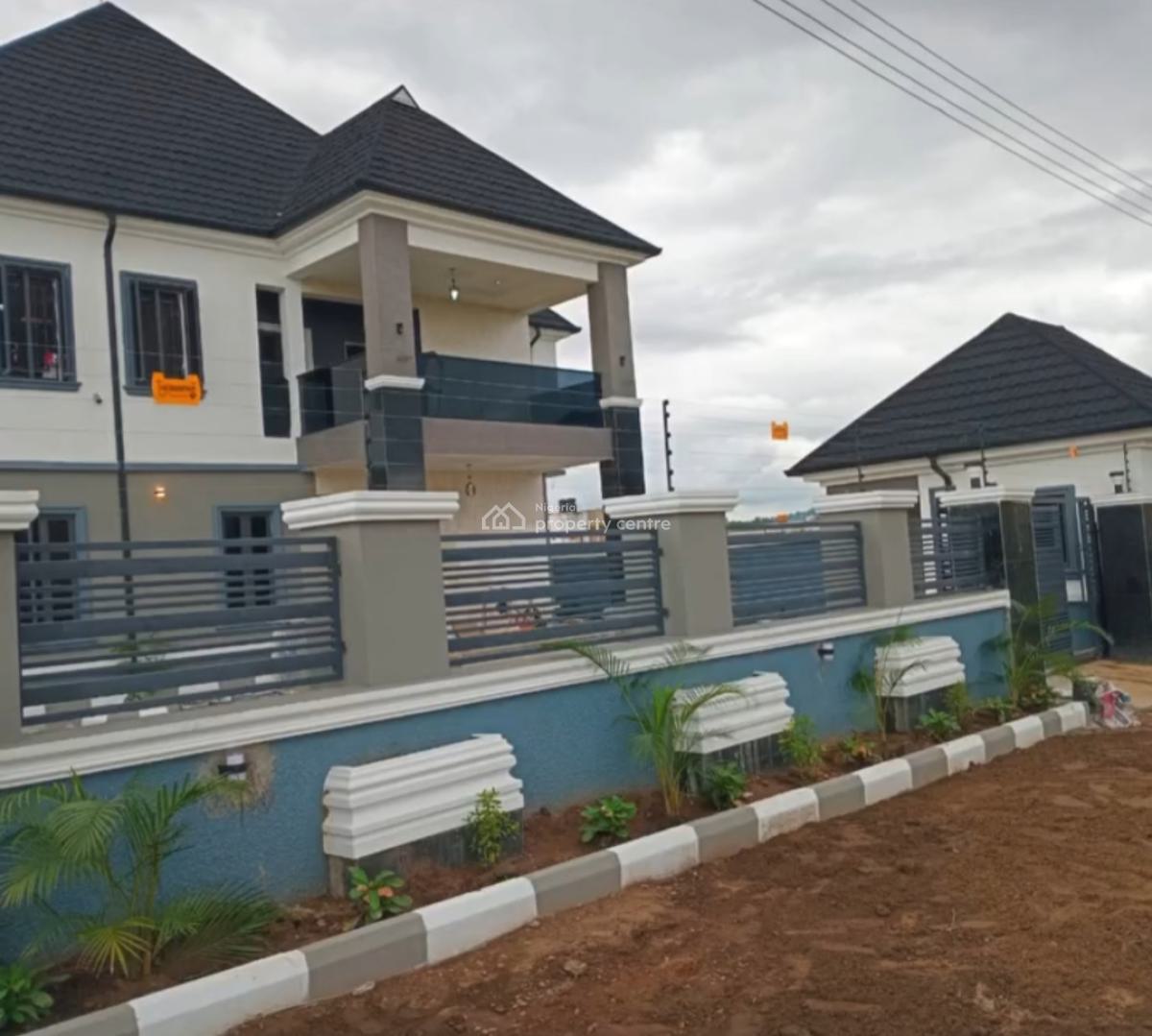 5bedroom Fully Detached Duplex with a Bq and Gate House, Very Nice Neighbourhood Tared Road, Life Camp, Abuja, Detached Duplex for Sale