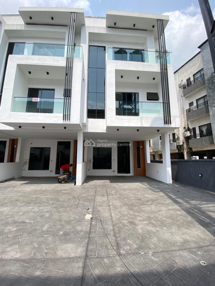Neatly Built 4 Bedroom Terrace Duplex with Bq, Swim Pool, Osapa, Lekki, Lagos, Terraced Duplex for Sale