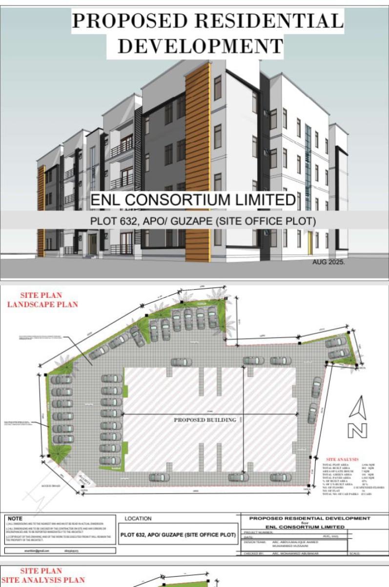 3 Bedroom Flat with 1 Room Bq Off Plan Promo, Fha, Guzape District, Abuja, Block of Flats for Sale