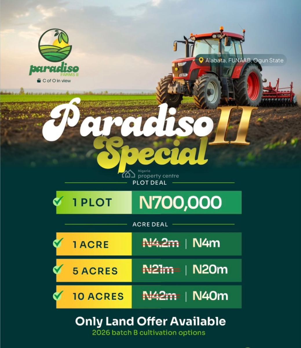 Affordable Farmland with Massive Returns, Close to Funnab Alabata and Other Developes Area, Odeda, Ogun, Land for Sale