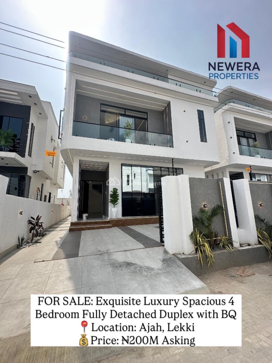 Luxury Spacious 4 Bedroom Fully Detached Duplex with Bq, Ajah , Lekki, Lagos, Ajah, Lagos, Detached Duplex for Sale