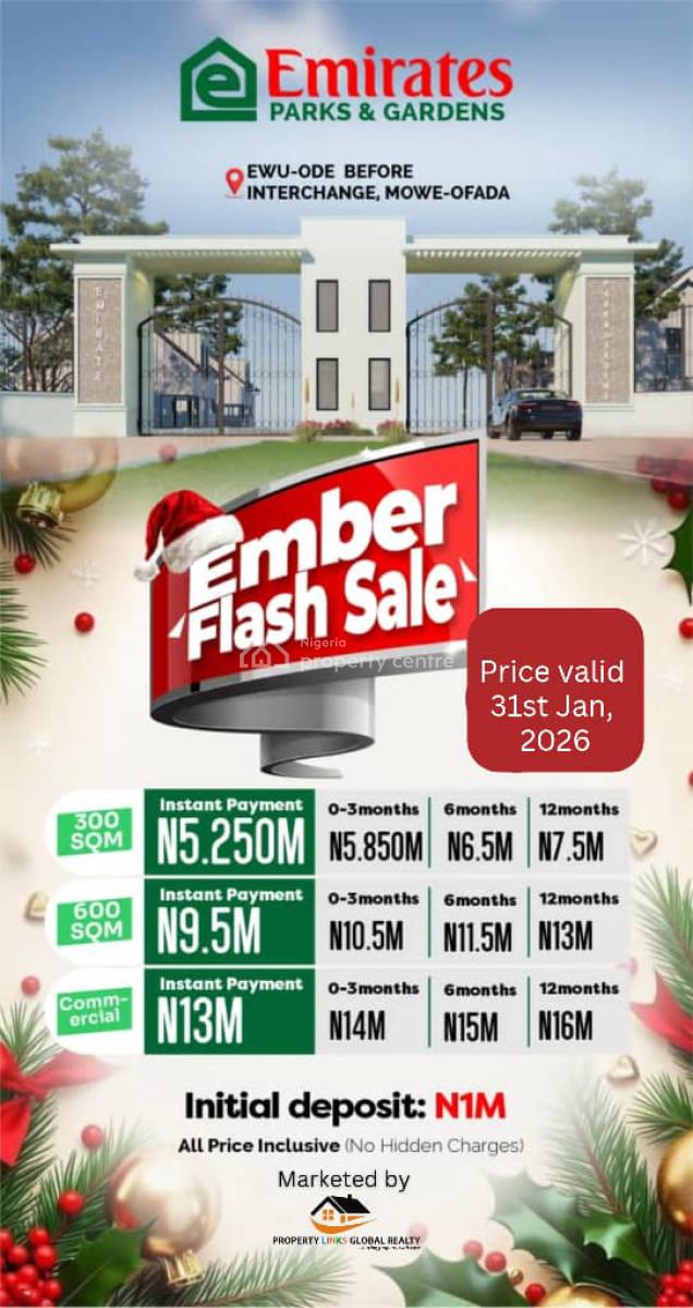 Verified Land in Built-up Location with Instant Allocation, The Emirates Garden Estate, Mowe Ofada, Ogun, Mixed-use Land for Sale